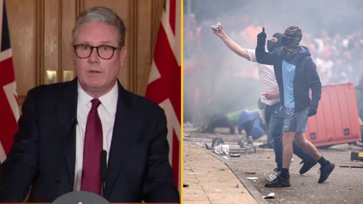 Keir Starmer condemns ‘far-right thuggery’ as violent protests take place across UK