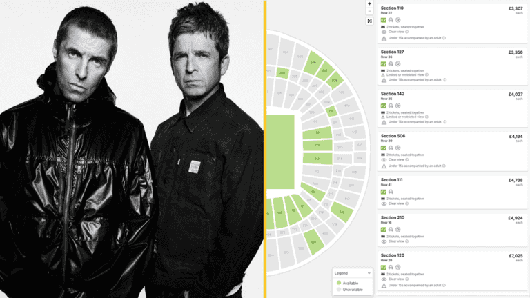Oasis tickets being resold for more than £7,000 Oasis tickets being resold for more than £7,000