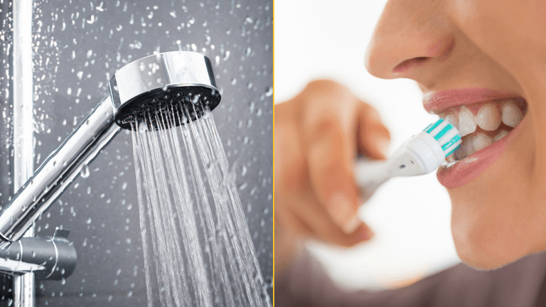 Dentist shares grim warning to people who brush their teeth in the shower Dentist shares grim warning to people who brush their teeth in the shower