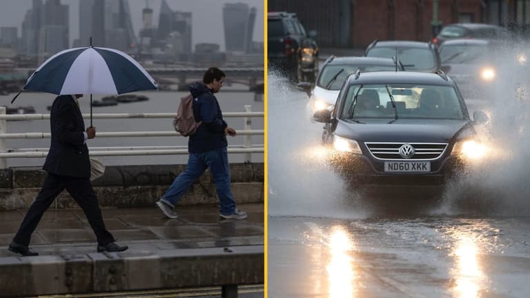 Amber weather warning in place for heavy rain for millions across England Amber weather warning in place for heavy rain for millions across England