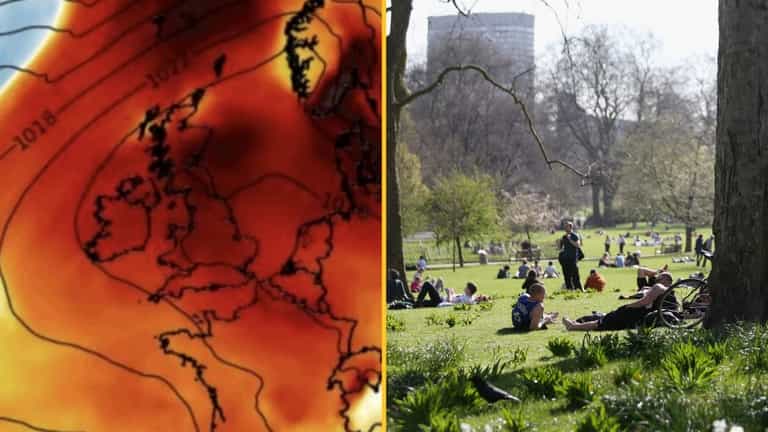 Weather maps turn red as UK braces to be hit by mini November ‘heat bomb’ Weather maps turn red as UK braces to be hit by mini November ‘heat bomb’
