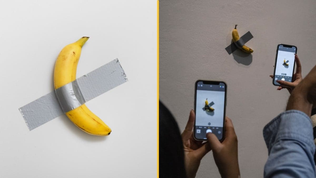 Banana duct-taped to wall sells at auction for £4.9m