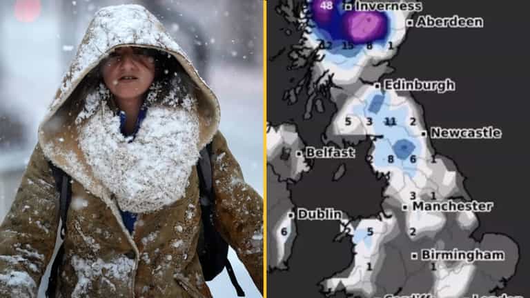Exact date UK to be hit by ‘snow bomb’ with up to 18 inches set to fall Exact date UK to be hit by ‘snow bomb’ with up to 18 inches set to fall