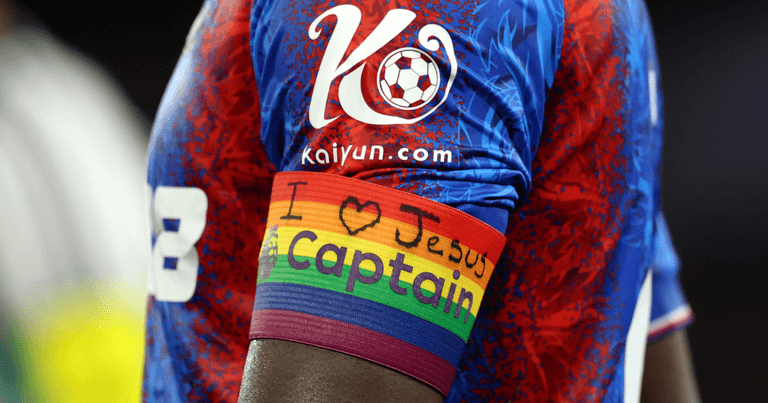 Marc Guehi could face FA charge after writing ‘I love Jesus’ on his rainbow captain’s armband Marc Guehi could face FA charge after writing ‘I love Jesus’ on his rainbow captain’s armband