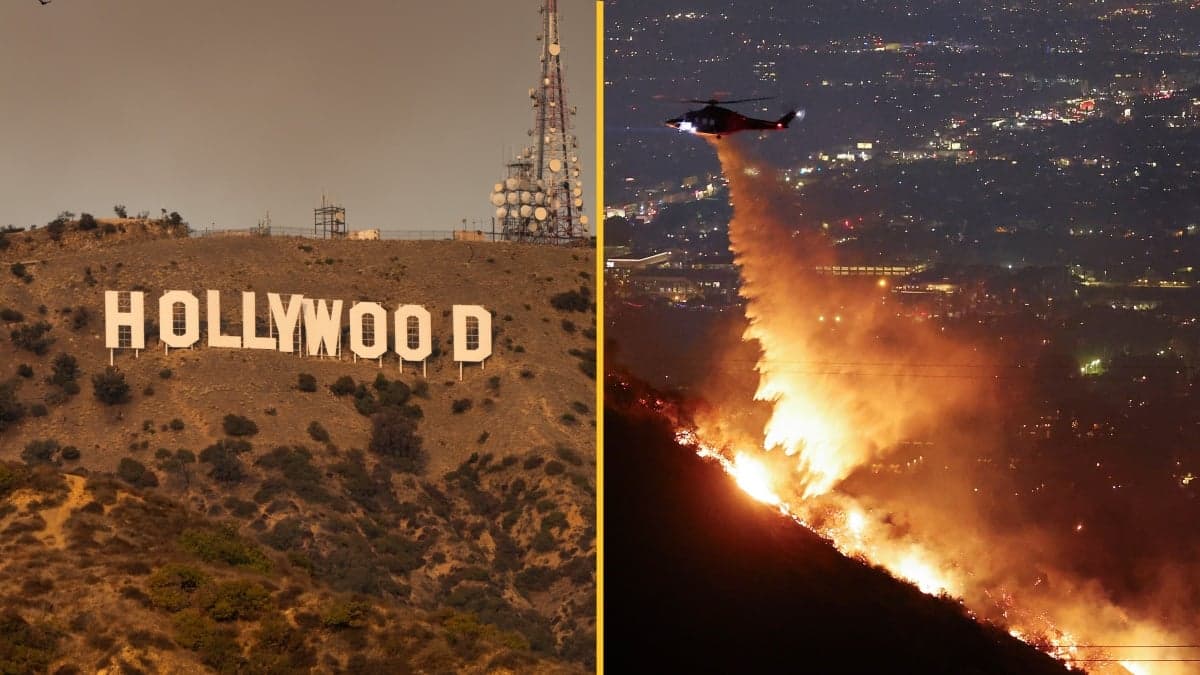 Iconic Hollywood sign under threat as wildfires leave Sunset Boulevard ‘in ruins’