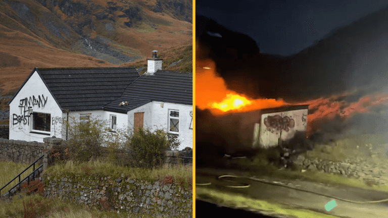 Jimmy Savile’s house in Scottish Highlands engulfed in flames Jimmy Savile’s house in Scottish Highlands engulfed in flames