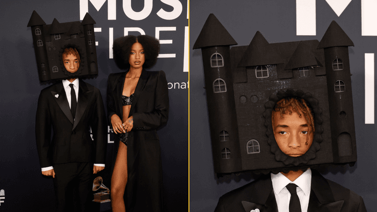 Jaden Smith goes to the Grammys wearing a castle on his head Jaden Smith goes to the Grammys wearing a castle on his head