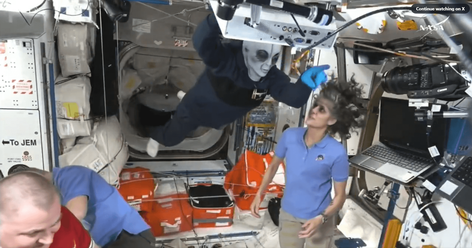 Stranded astronauts ‘greeted by alien’ as rescue arrives at International Space Station