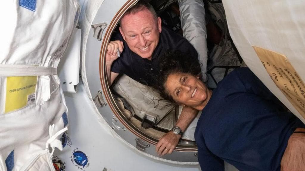 Astronauts stranded in space for nine months finally return to Earth