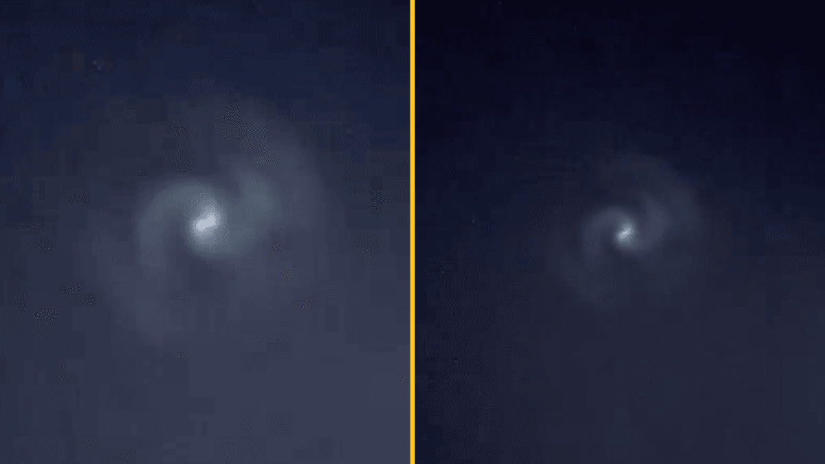 Glowing spiral orb spotted in UK night sky leaving Brits baffled