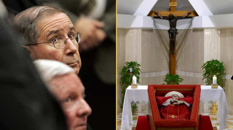 Disgraced cardinal who covered up child sex abuse to close Pope’s coffin Disgraced cardinal who covered up child sex abuse to close Pope’s coffin
