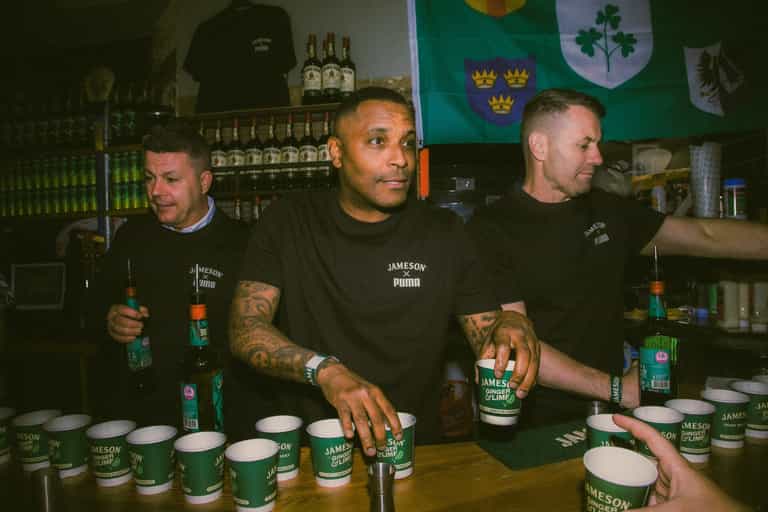 Irish football legends get behind the bar to serve up drinks at Jameson and Puma crossover event Irish football legends get behind the bar to serve up drinks at Jameson and Puma crossover event