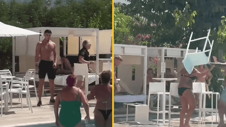 Footballer throws chair at woman while on holiday in Ibiza Footballer throws chair at woman while on holiday in Ibiza
