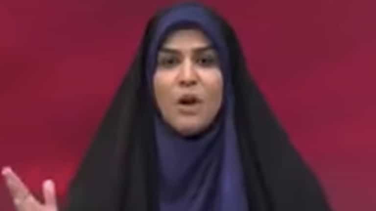 Iranian TV presenter flees as studio is bombed while live on air Iranian TV presenter flees as studio is bombed while live on air