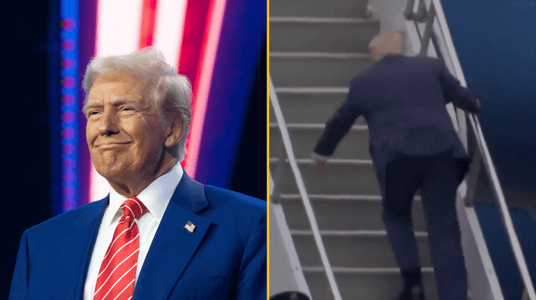 Everyone is saying the same thing after Trump falls up the stairs in recent appearance Everyone is saying the same thing after Trump falls up the stairs in recent appearance