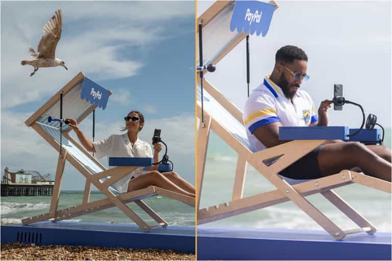 Deckchair that charges your phone and scares off sea gulls rolled out on Brighton Beach Deckchair that charges your phone and scares off sea gulls rolled out on Brighton Beach
