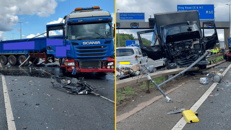 Major UK motorway still closed nearly 24 hours after eight-vehicle crash Major UK motorway still closed nearly 24 hours after eight-vehicle crash