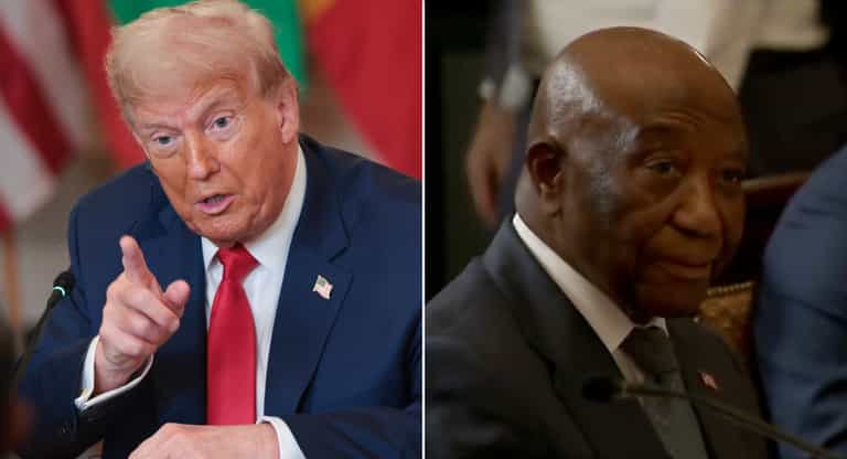 Trump asks Liberian president where he learned English – the country’s official language Trump asks Liberian president where he learned English – the country’s official language
