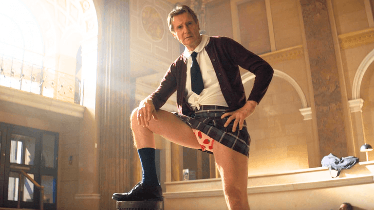 One of the funniest gags in huge new comedy movie was Liam Neeson’s idea One of the funniest gags in huge new comedy movie was Liam Neeson’s idea