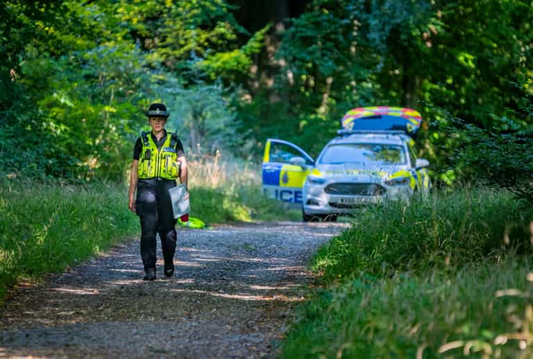 Charred human remains found by dog walker in UK forest Charred human remains found by dog walker in UK forest