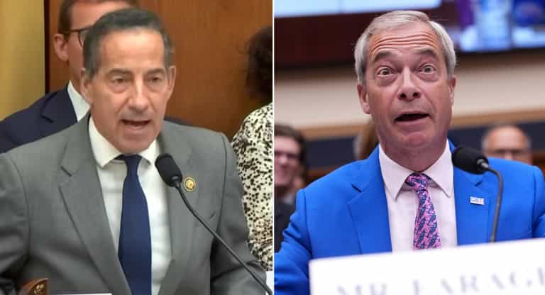 Democrat Congressman destroys ‘pro-Putin politician’ Farage in congressional hearing Democrat Congressman destroys ‘pro-Putin politician’ Farage in congressional hearing