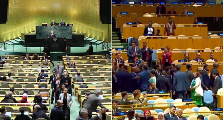 Diplomats stream out as Netanyahu speaks at UN Diplomats stream out as Netanyahu speaks at UN
