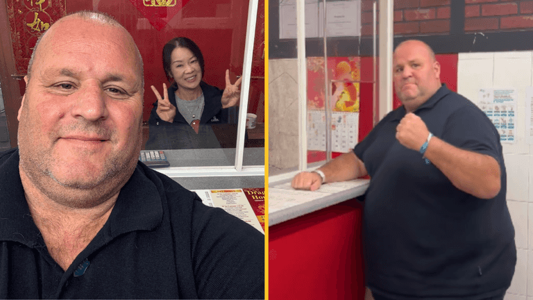 ‘Big John’ keeps his promise to visit Chinese takeaway vandalised by racists ‘Big John’ keeps his promise to visit Chinese takeaway vandalised by racists