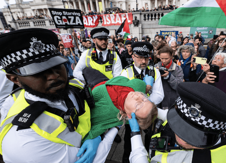 Several people arrested as 700 Palestine Action protesters gather in London Several people arrested as 700 Palestine Action protesters gather in London