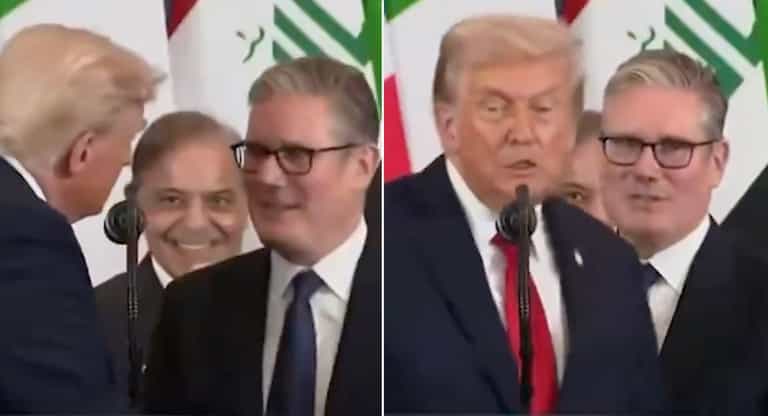 Awkward moment Donald Trump shuns Keir Starmer in front of world leaders Awkward moment Donald Trump shuns Keir Starmer in front of world leaders