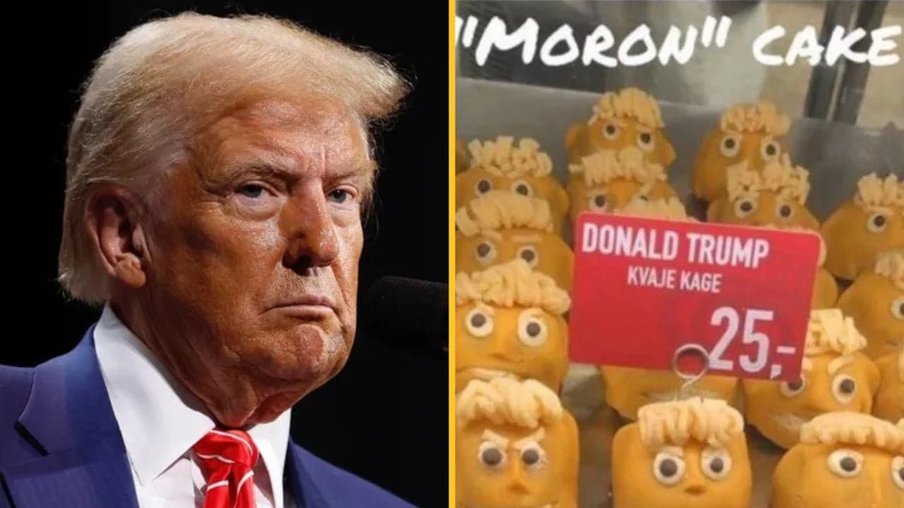 Bakery in Denmark sells bright orange Donald Trump ‘moron’ cakes