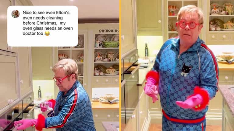 Sir Elton John cleans his oven after being slammed for his ‘dirty’ kitchen Sir Elton John cleans his oven after being slammed for his ‘dirty’ kitchen