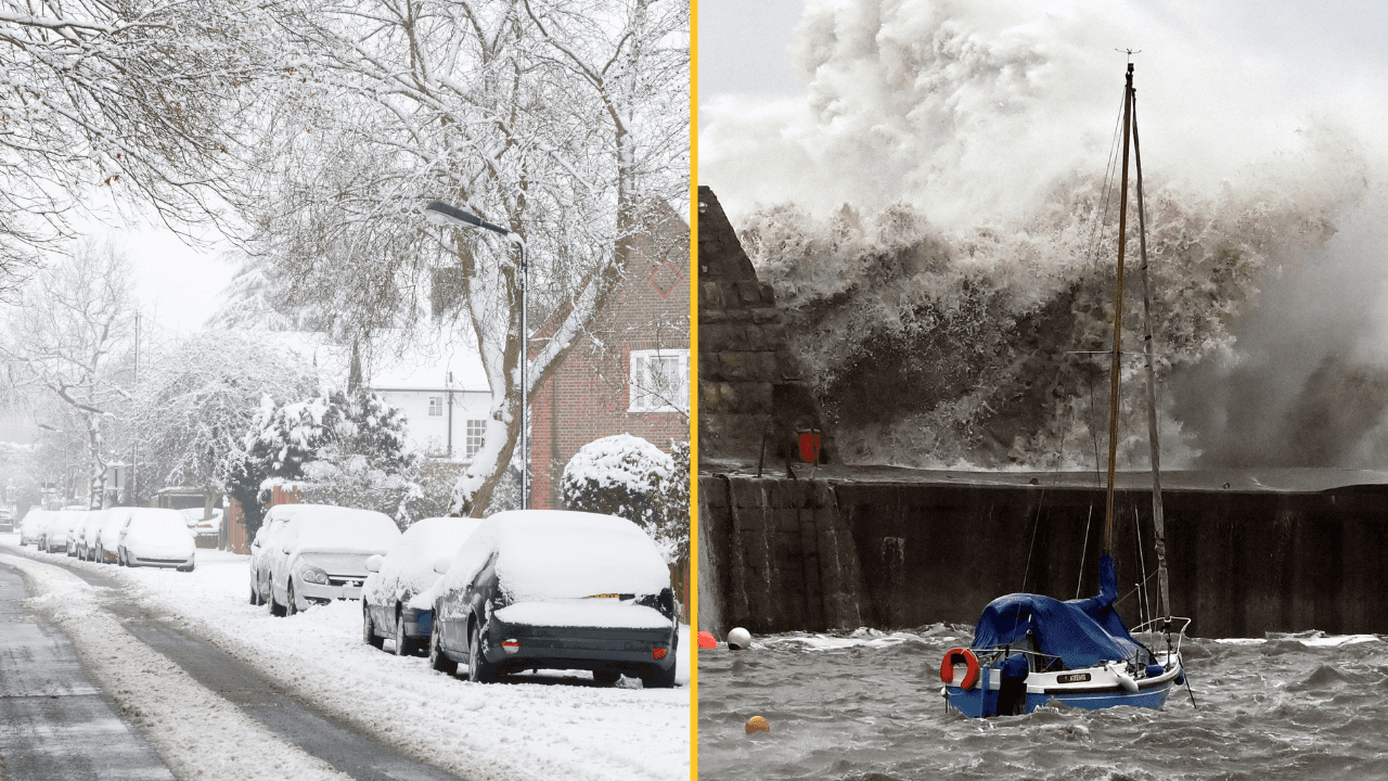 All the places with ‘danger to life’ and snow warnings in the UK as Storm Chandra hits
