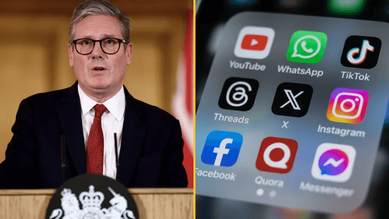 Keir Starmer poised to ban under-16s from social media Keir Starmer poised to ban under-16s from social media