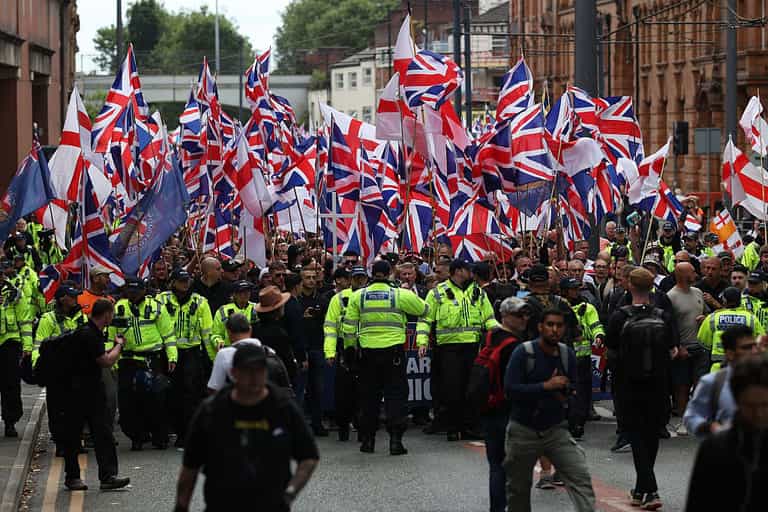 Fights break out at Britain First protest in Manchester city centre Fights break out at Britain First protest in Manchester city centre