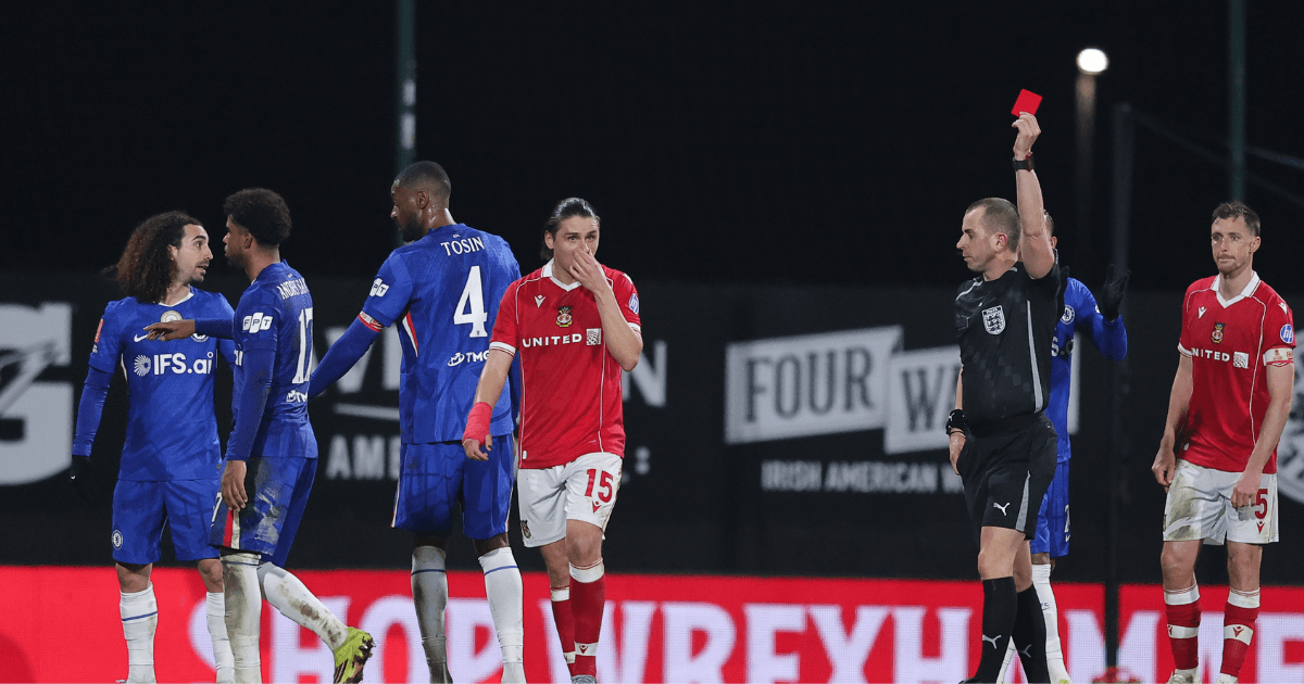 ‘Game’s gone’ – Fans left furious after controversial Wrexham red card