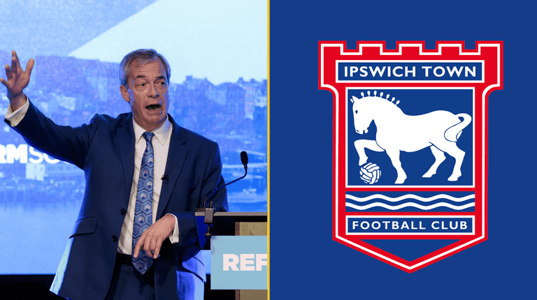 Ipswich Town slammed after Farage and Reform photoshoot at stadium Ipswich Town slammed after Farage and Reform photoshoot at stadium