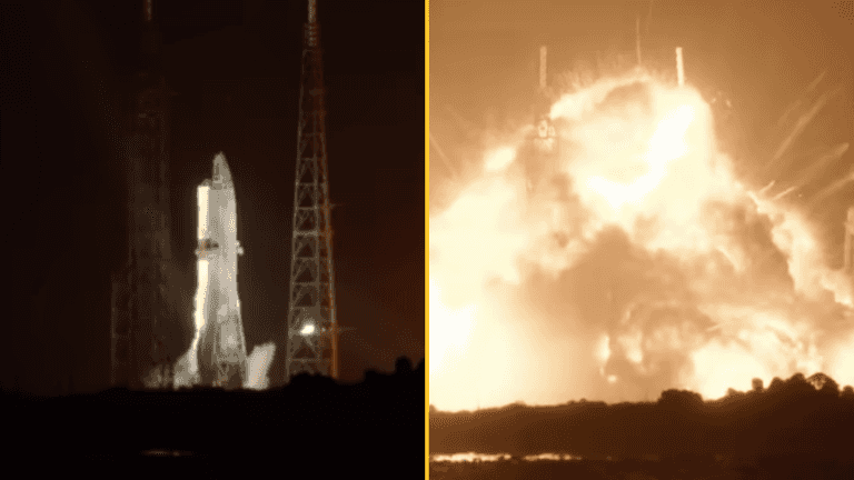 WATCH: Moment Jeff Bezos rocket explodes in humungous fireball on launch pad WATCH: Moment Jeff Bezos rocket explodes in humungous fireball on launch pad