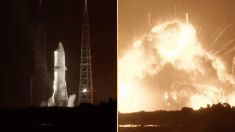WATCH: Moment Jeff Bezos rocket explodes in humungous fireball on launch pad WATCH: Moment Jeff Bezos rocket explodes in humungous fireball on launch pad