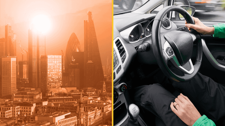 Drivers risk £110 fines for trying to keep cool in stationary cars with air con Drivers risk £110 fines for trying to keep cool in stationary cars with air con