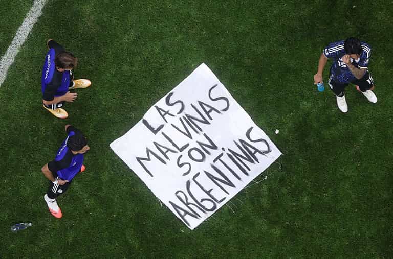 FIFA responds after Argentina’s Falklands flag stunt following semi final win FIFA responds after Argentina’s Falklands flag stunt following semi final win