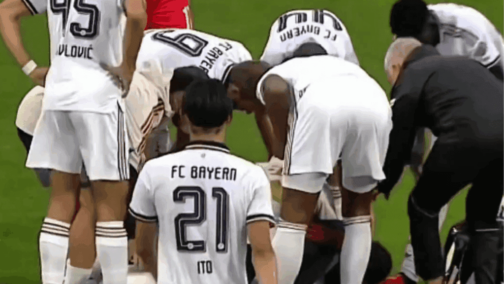 Musiala collapses for the second game in a row as he has to leave pitch again