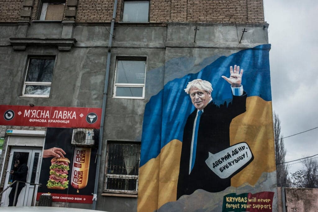 A Russian drone hit a Ukrainian train minutes after Boris Johnson passed through