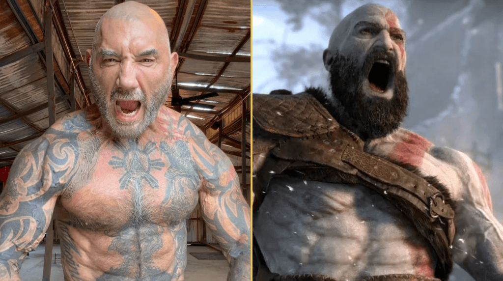 Dave Bautista shows off incredible transformation for Kratos in God of War series