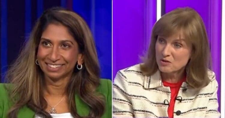 Suella Braverman humiliated by Fiona Bruce after complaining about audience Suella Braverman humiliated by Fiona Bruce after complaining about audience