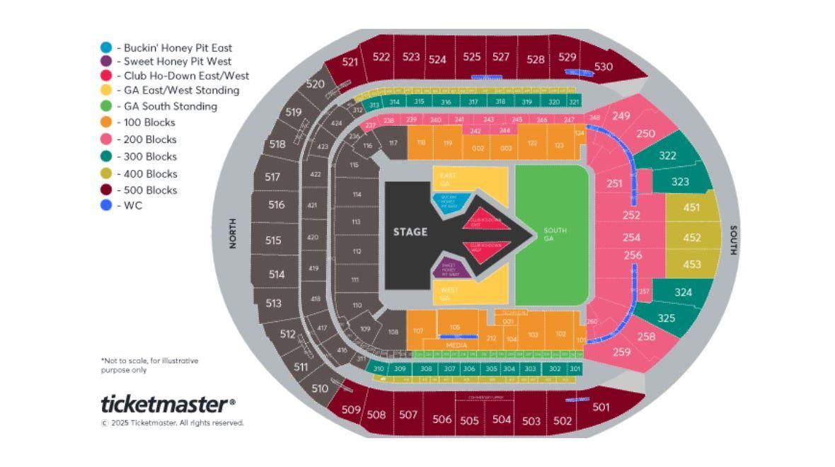 The seating plan for Beyonce's Cowboy Carter Tour at Tottenham Hotspur Stadium