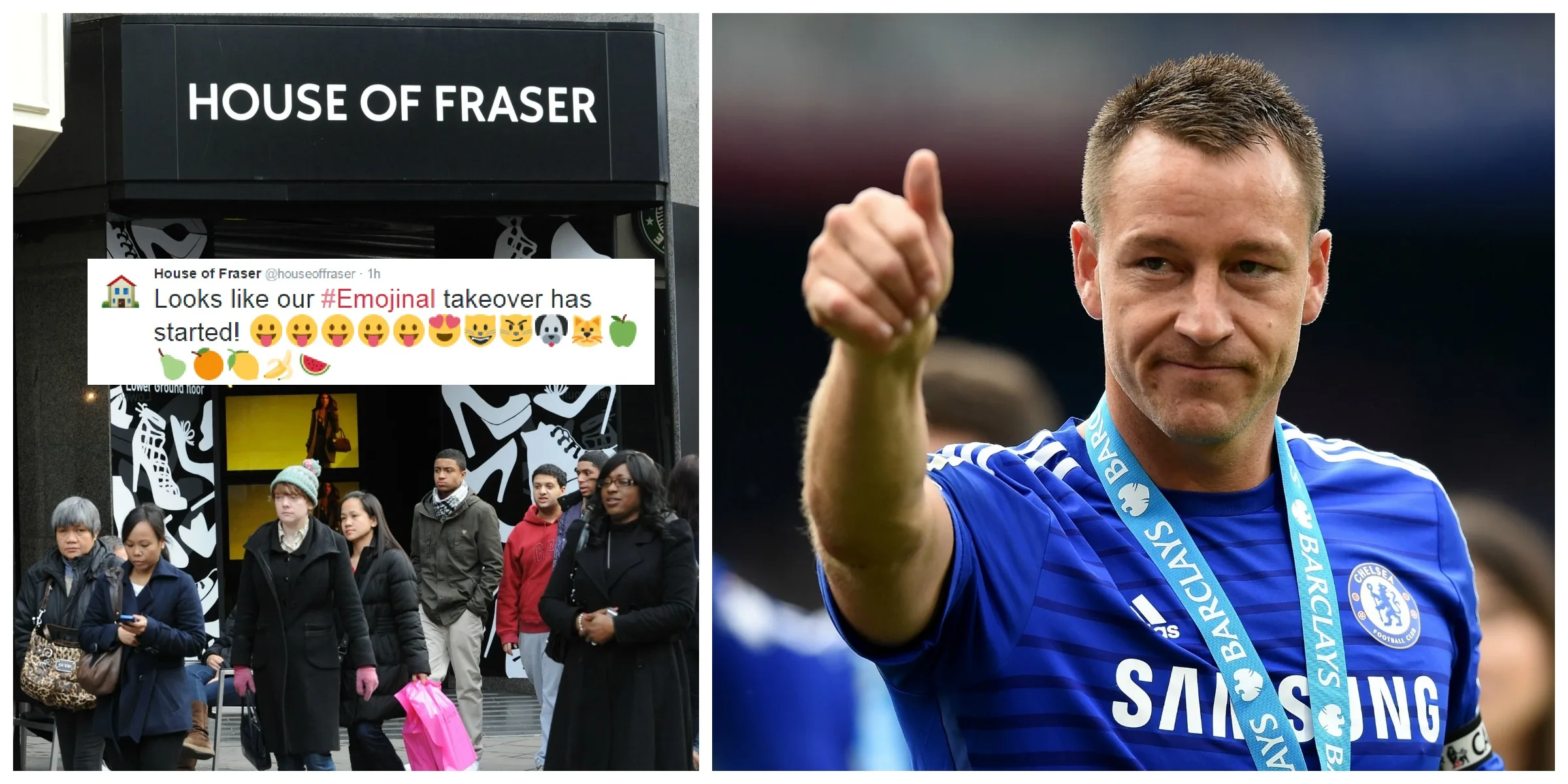 PIC House of Fraser pay tribute to John Terry with bizarre tweet JOE.co.uk