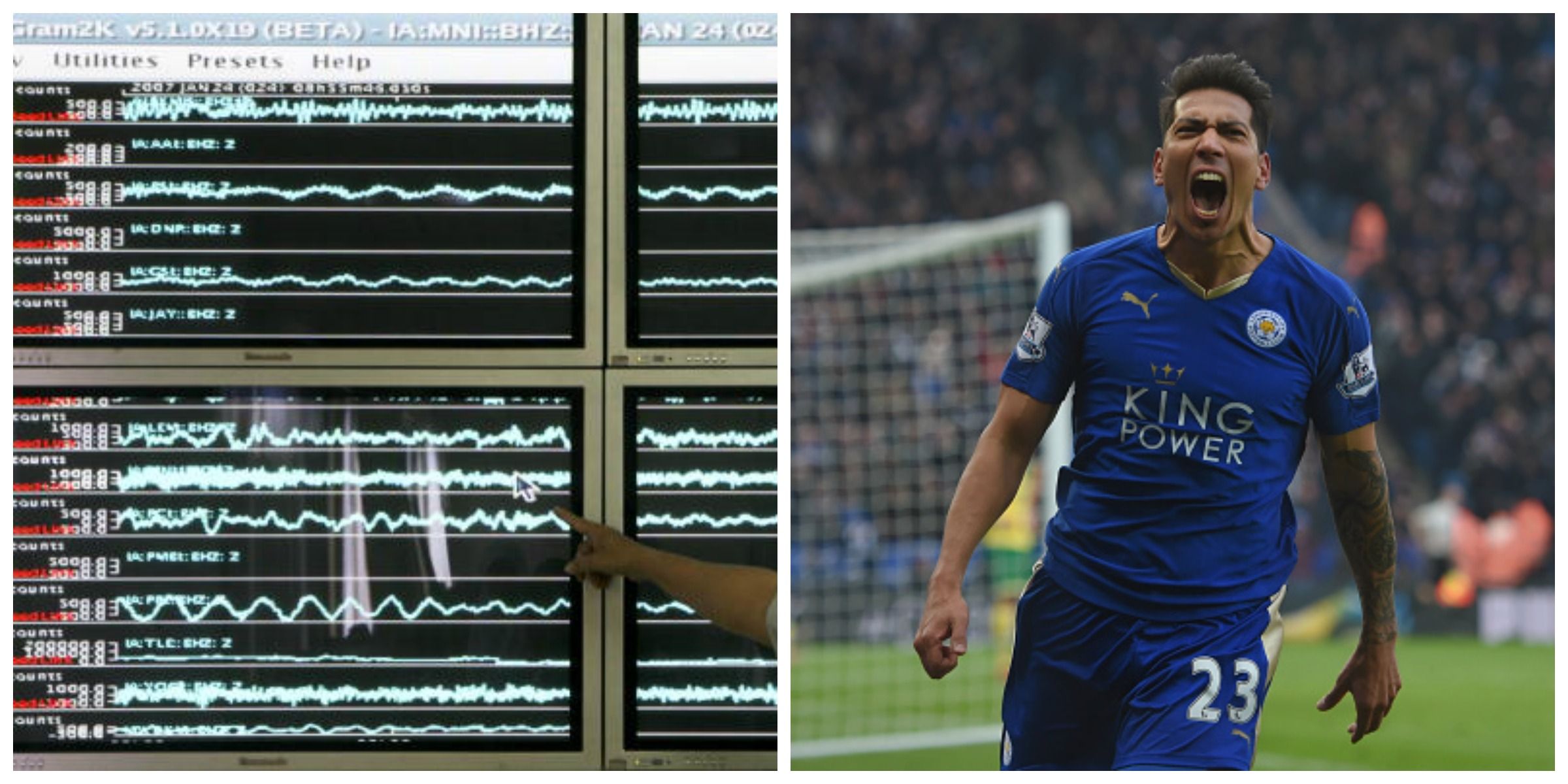 Leicester's winner against Norwich caused a literal earthquake