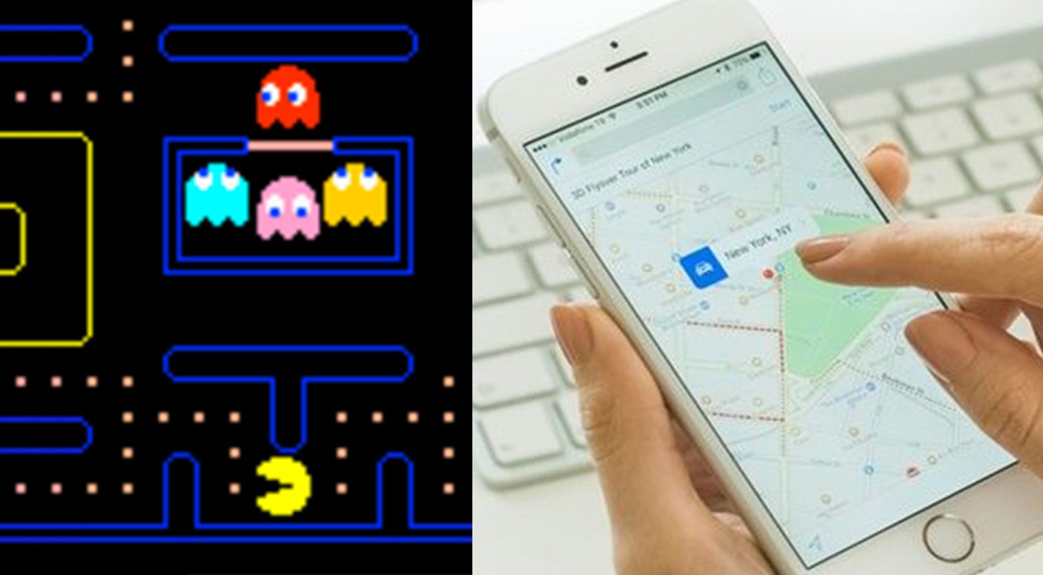 You can play Pac-Man inside Google Maps, from mobile or desktop