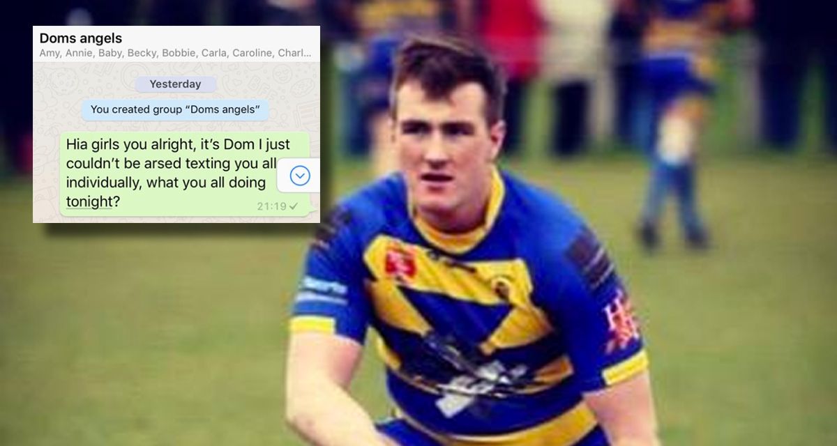 Drunk rugby player creates WhatsApp group to flirt with 52 girls, ends