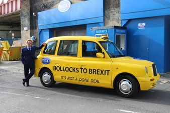‘Millionaire plumber’ pays driver to ride around London in ‘Bollocks To Brexit’ taxi cab